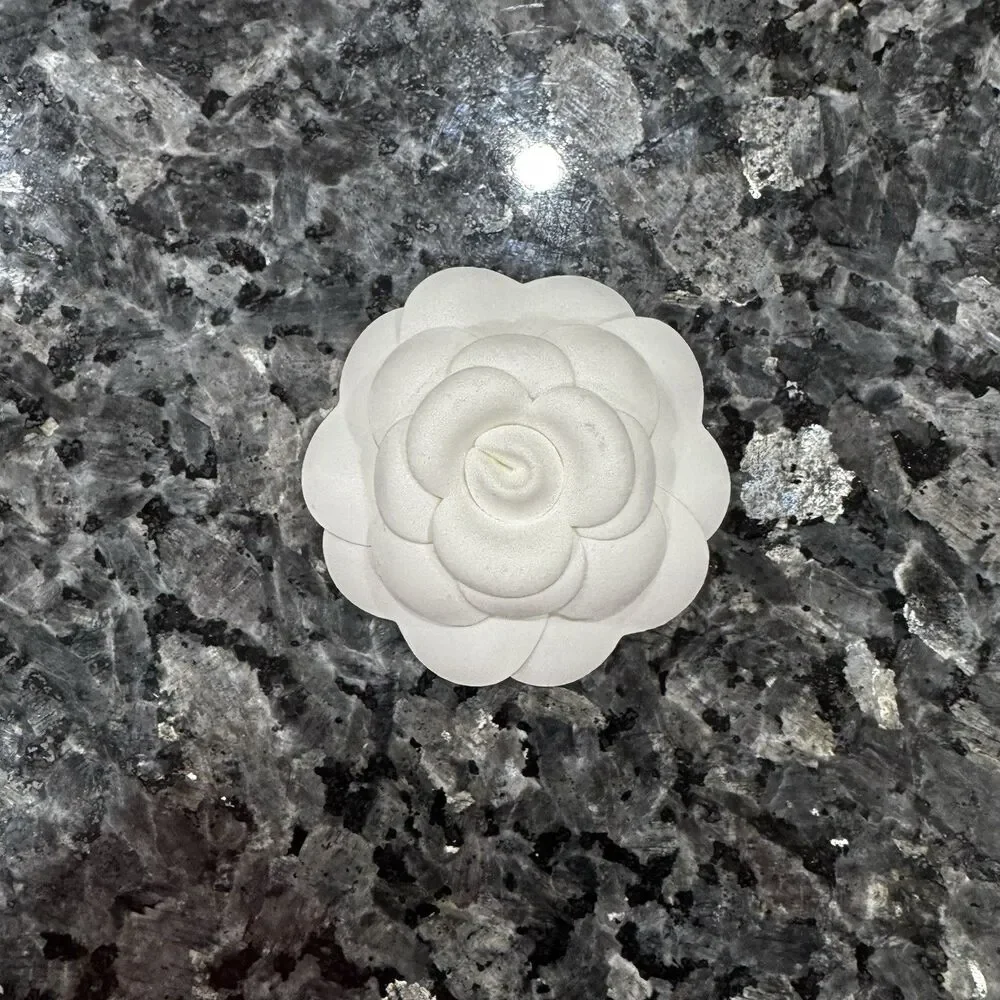 Chanel White Camellia - Fabric, Stick-On, ~3